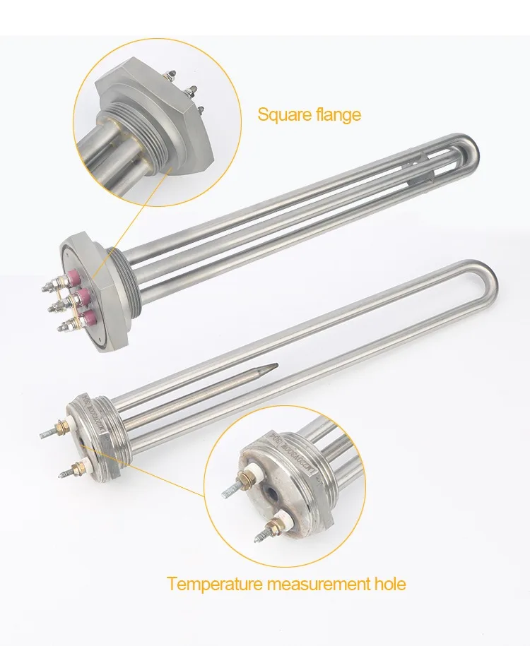 Elemen Pemanas Air Boiler Imersi Listrik Industri Stainless Steel 3 Fasa 3kw 6kw 9kw 12kw 15kw