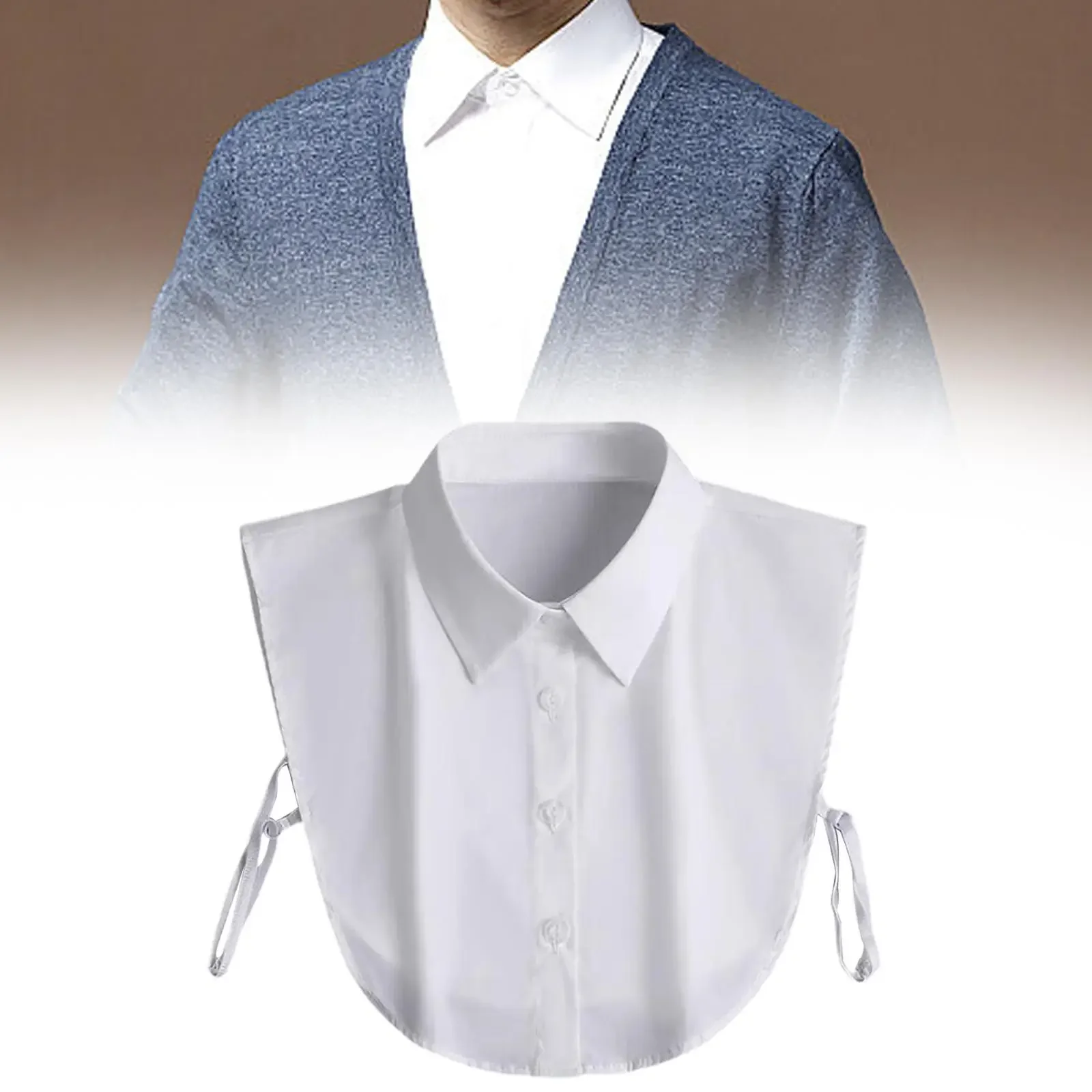 المرأة بلون أسود أبيض عمودي صغير الوجه طوق تنوعا قميص البلوز البلوز أزياء من الدانتل كاذبة طوق أربعة مواسم #2