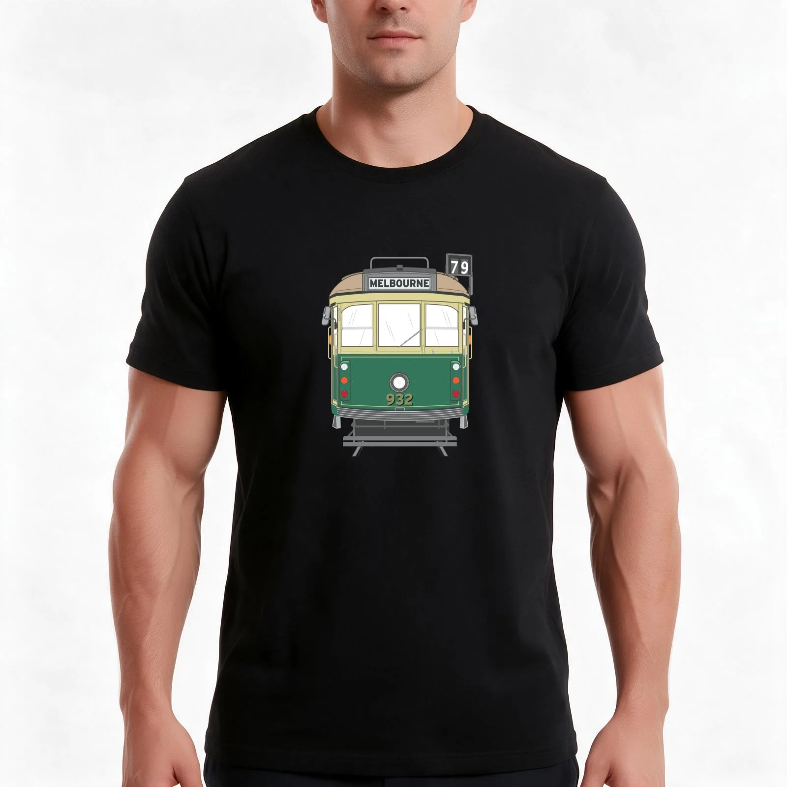 Melbourne Heritage Tram T-Shirt, Summer Casual Cotton Tee, Oversized Streetwear Tops, Vintage Graphic Print, Unisex Men Women