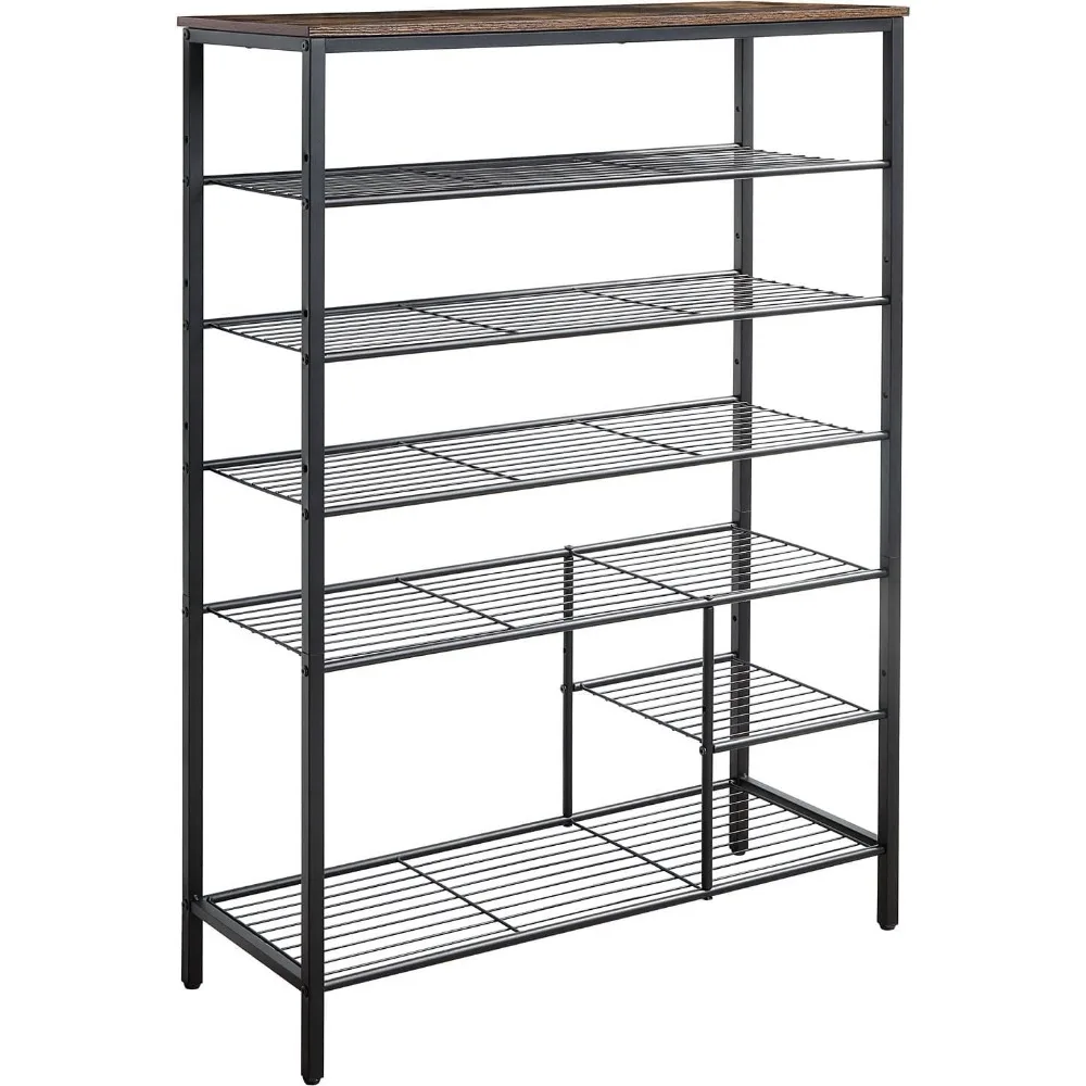 Schoenenrek Organizer, Metalen Mesh Schoenen Opbergplank, Opberglaarzen, 6 Tier Schoenenrek Organizer