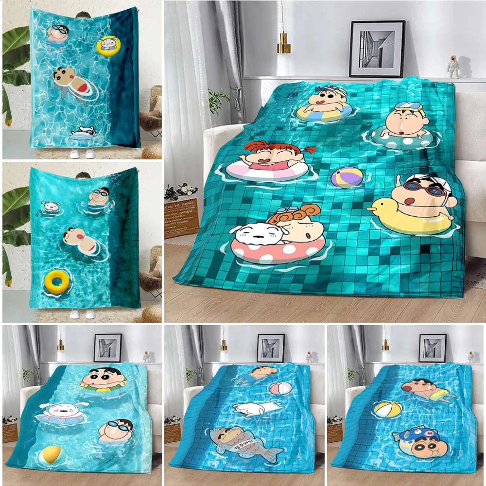 Cartoon Printed Blanket Blankets Warm Blanket Soft Comfortable Cool Swimming funny S-Shin-chan-Blanket Home Travel Birthday Gift