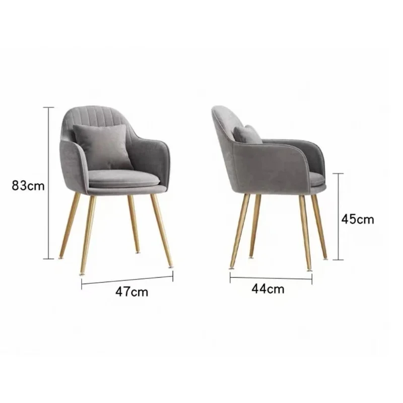 Factory Hot Sales Customizable Dining Chairs Upholstered Kitchen With Backrest Armrests Metal Living Room Office
