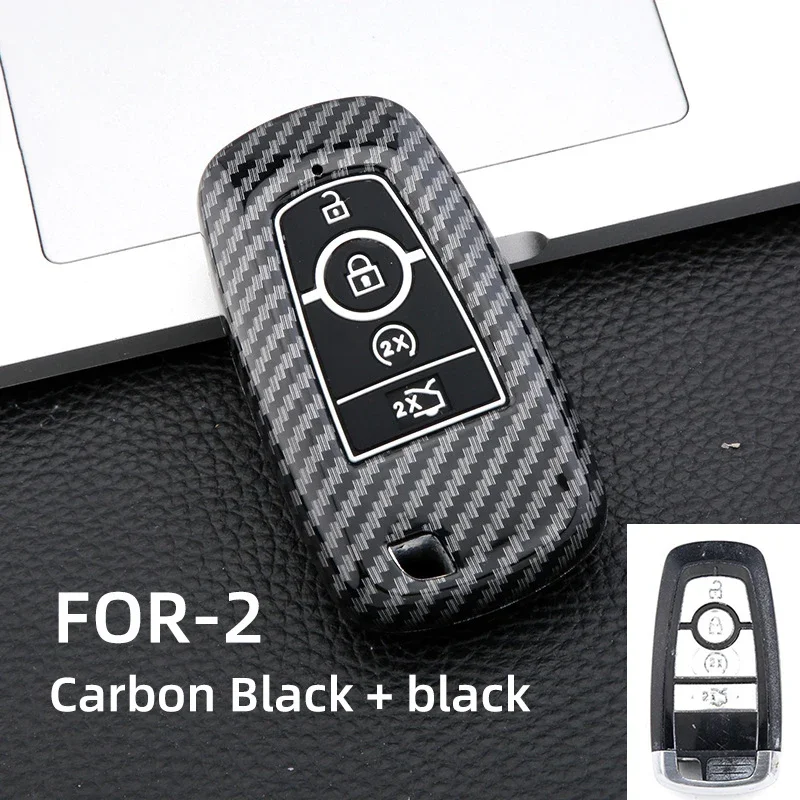 

3/4 Button Carbon FiberCar Key Case Full Cover for Ford Fusion Mustang Explorer F150 F250 F350 EcoSport Edge S-MAX Ranger Lincol