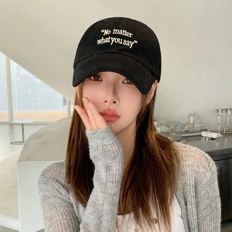 Fashion Letters Embroidery Baseball Caps For Women Men Snapback Personality Phrase Hip Hop Hats Summer Adjustable Trendy Sun Hat