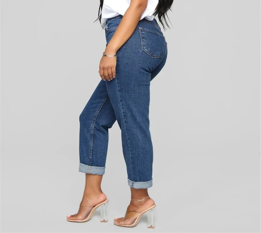 Fashion Casual Solid Color Loose Denim Trousers Ladies Jeans Women's Clothing