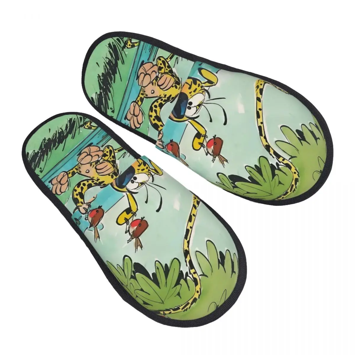 

Custom Comic Marsupilami House Slippers Women Comfy Memory Foam Classic Anime Slip On Spa Slipper Shoes