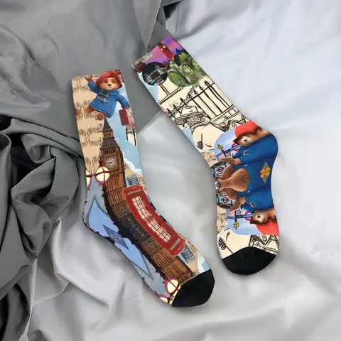 Men Socks Paddingtons Browns Bear  Stockings Non-Slip Breathable Socks Autumn Casual Custom Outdoor Sports Socks