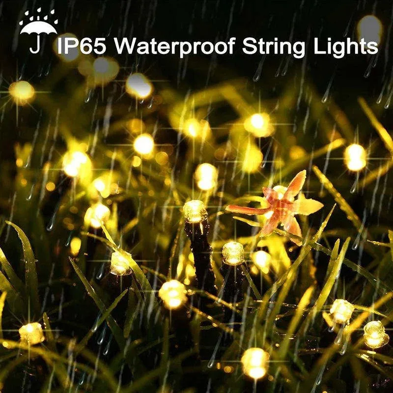 Imagem -04 - Impermeável Led Solar String Fairy Lights Flower Ring Street Lights Decoração de Jardim Festa de Natal ao ar Livre 32m 22m 12m