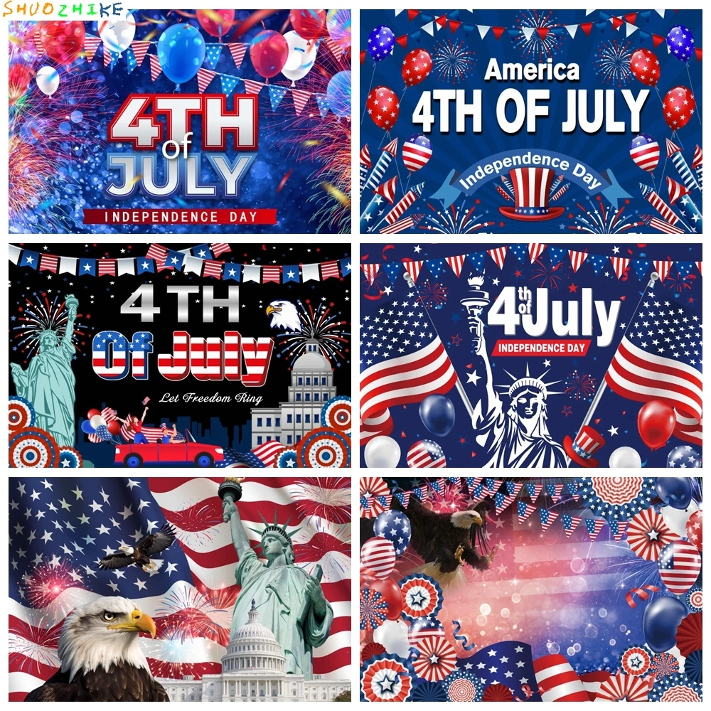 

Independence Day Backdrop for 4th of July Party American Flag National Patriotic Parties Labor Day Photography Background Decor