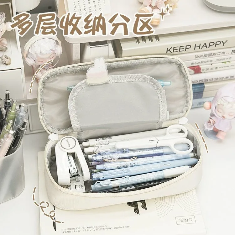 أسود أبيض، لطيف، سعة كبيرة، هونكاي: ستار ريل، حقيبة أقلام مقلمة أنيمي، مقلمة للأطفال والمراهقين، مستلزمات مدرسية للبنات والأولاد #5