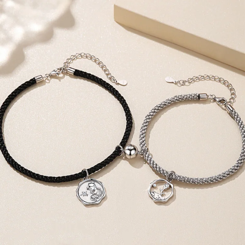 New Hot Selling Silver Color Fashion Personality Little Prince Rose Lovers Valentine\'s Day Jewelry Gift Free Shipping S336