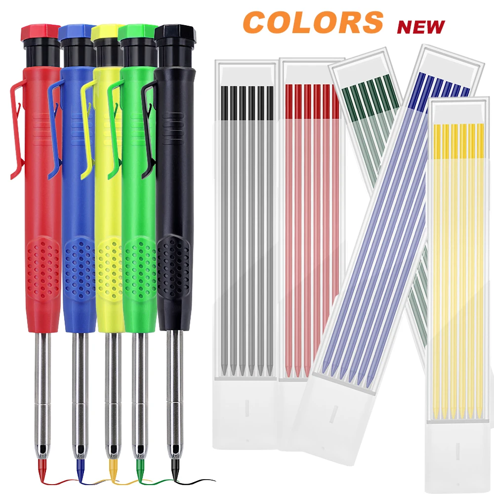 

Механический карандаш для глубоких отверстий или сменные грифели, со встроенной точилкой, для архитекторов, инструмент для разметки в деревообработке