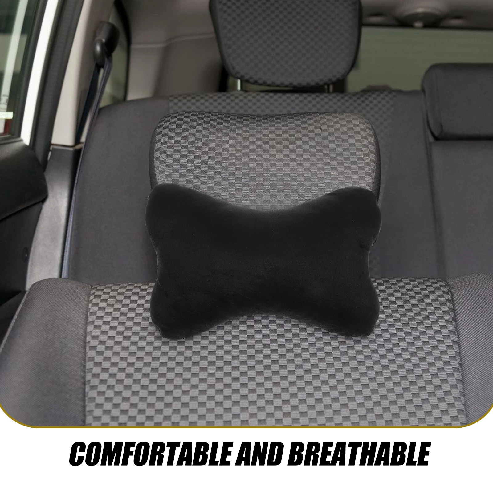 

2pcs Car Headrest Pillow Neck Support For Vehicle Seat Comfortable Breathable Car Accessories Auto Cushion Travel Driving Rest