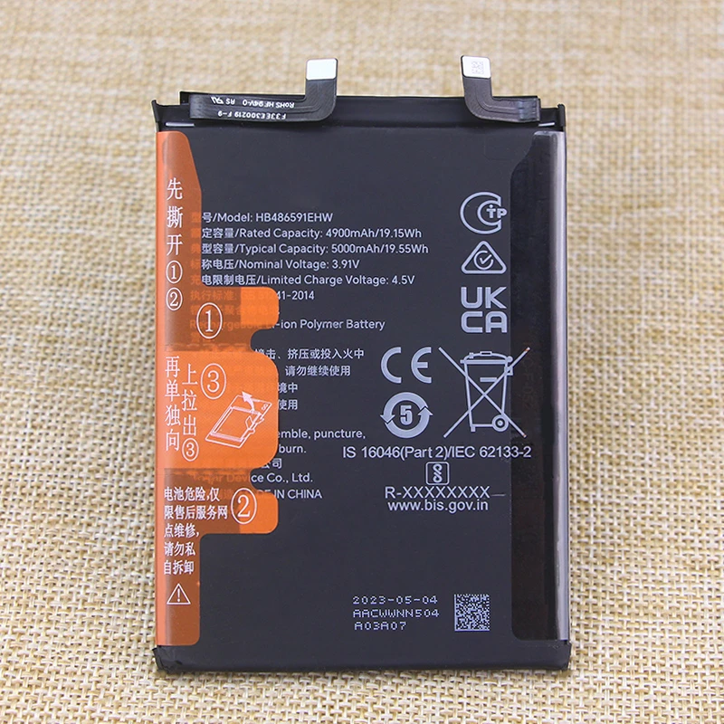 New High Quality HB486591EHW 5000mAh Battery For Huawei Honor 90 REA-AN00,Honor90 Pro REP-AN00 Original Replacement Mobile Phone