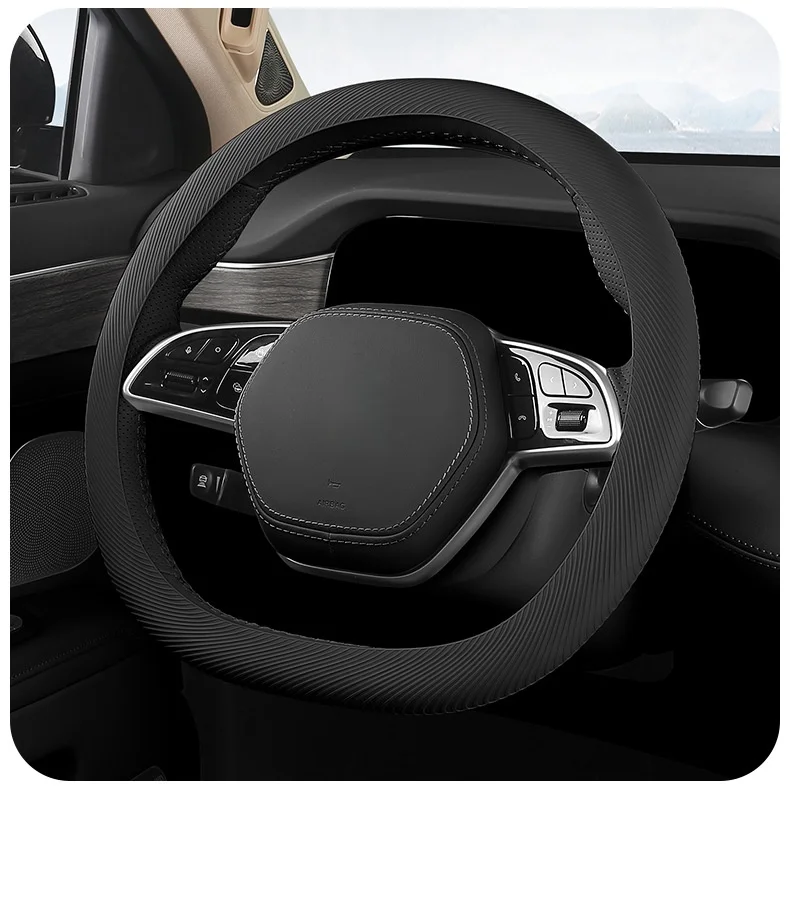 Rutschfester Silikon-Lenkradbezug Sommer Atmungsaktiv Elastisch Universell Passend 38cm Auto-Lenkradschutz Zubehör – Detail 17