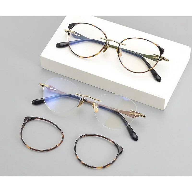 

Fashion Luxury Glasses Frame for Woman Retro Acetate Titanium Eyewear Square Gentleman Eyeglasses For Men Women