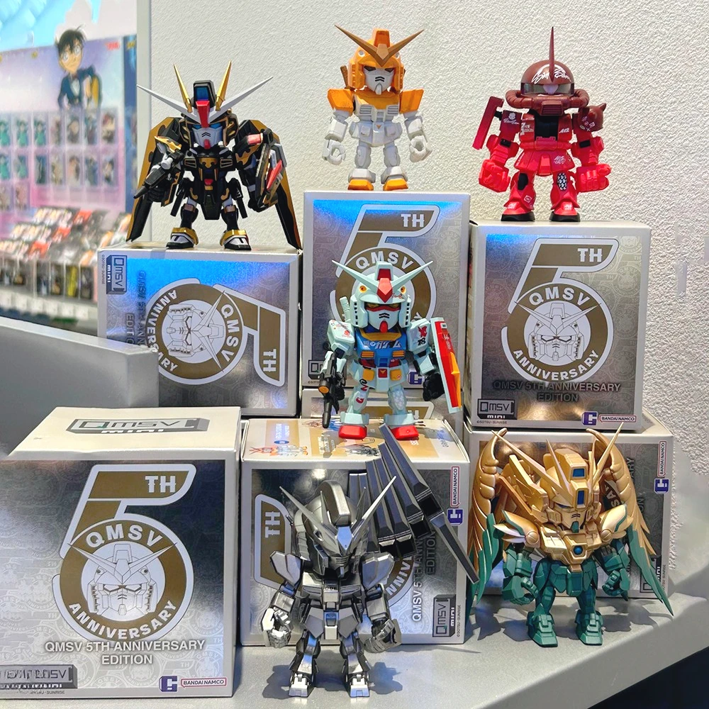 

Bandai Gundam Blind Box QMSV Mini5 5-летие Памятная серия Меха Фигурка Художник Аниме Модель Орнамент Игрушка Подарок