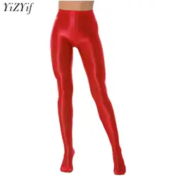 Ultradünne Damen-Unterteile mit Füßen, glänzend, einfarbig, elastische Hose, Leggings, sexy, heißes Tanzkostüm-Zubehör