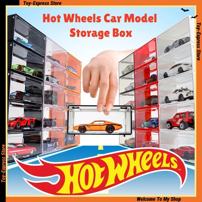 

Коробка для хранения моделей автомобиля Hot Wheels, акриловая витрина для транспортных средств 1/64, сращиваемая коробка для хранения, развивающие игрушки для мальчиков, подарок для детей