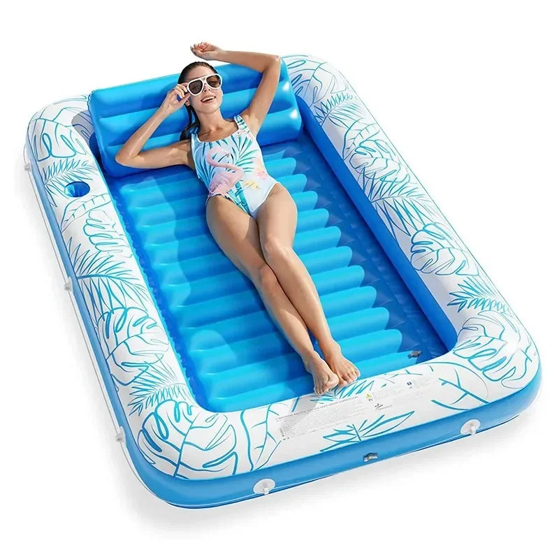 For Adults Sun Tan Tub Ice Bath Tub Tanning Bed Blow Up Pool Raft Lounge Floatie Inflatable Tanning Pool Lounger Float