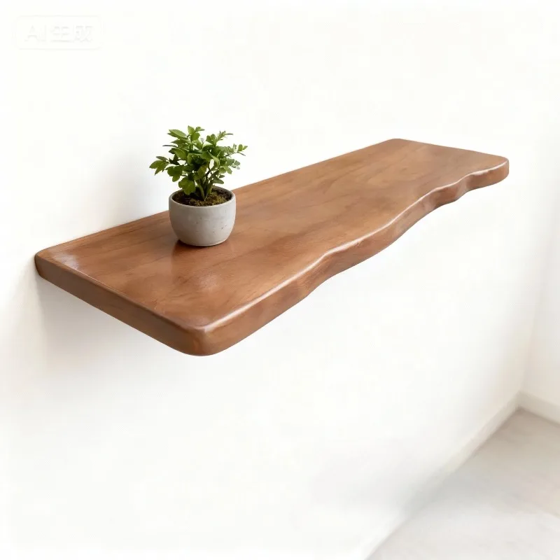 

Floating Shelves Rustic Solid Wood Shelf Bracket for Room Decor,Wall Mounted Hanging Shelves for Bedroom,Living Room
