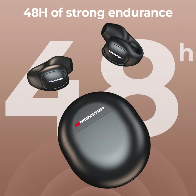 Monster Bluetooth 5.3 słuchawki douszne z mikrofonem ts bezprzewodowe słuchawki Bluetooth HD Vioce duża wytrzymałość sportowy zestaw słuchawkowy