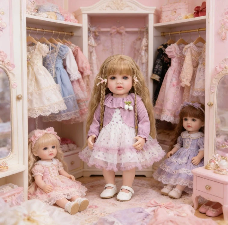 

NPK 55cm Standable Reborn Toddler Betty Full Vinyl Body Hand Painted 3D Skin with Realistic Veins Lifelike Gifts for Girls