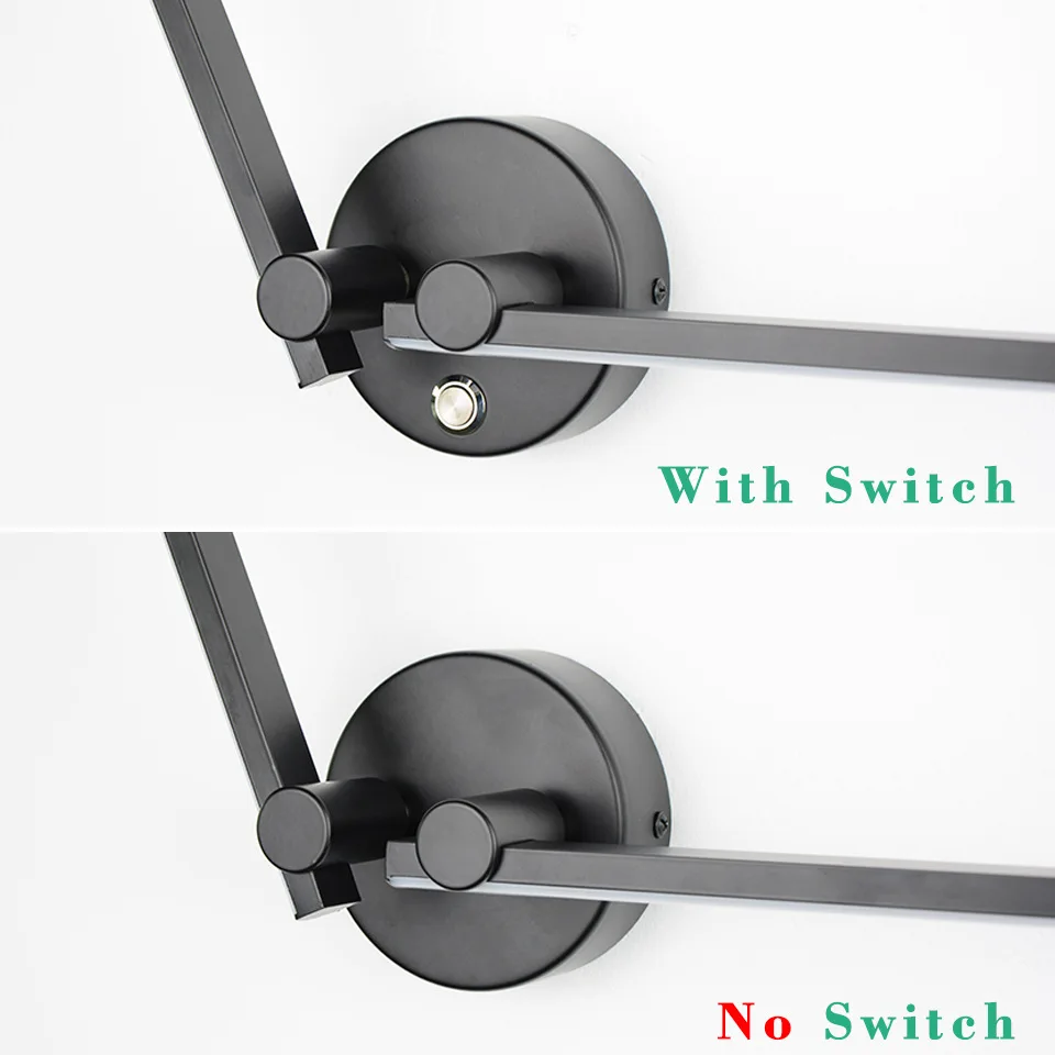 300° Rotatable LED Wall Lamp Adjustable Angle Bedside Lamp with Switch Nordic LED Mirror Front Light For Indoor Room Decoration