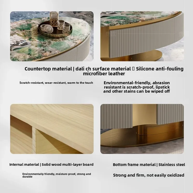 

LX coffee table back living room custom furniture marble oval tea machine table