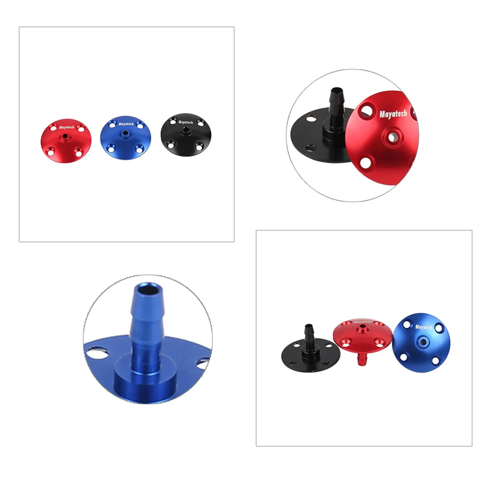 

CNC Aluminum Rounded Fuel Vent Line Plug W/ Screws for Airplane Accessories