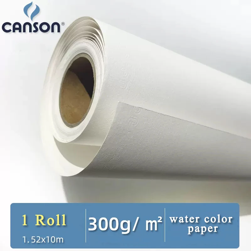 1.5*10m Medium Coarse Lines 300g Watercolor Paper In Roll