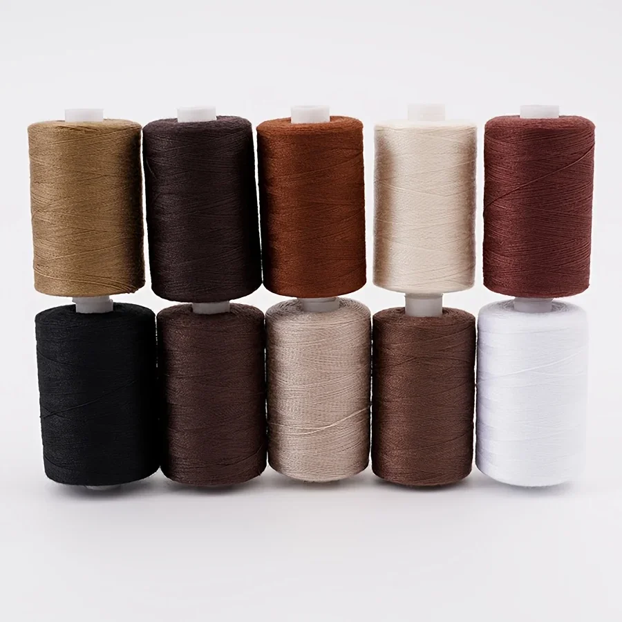 402 Hand Sewing Thread Brown Series 1000m Sewing Machine Thread DIY Household Polyester Thread 10 Color Sewing Thread Set