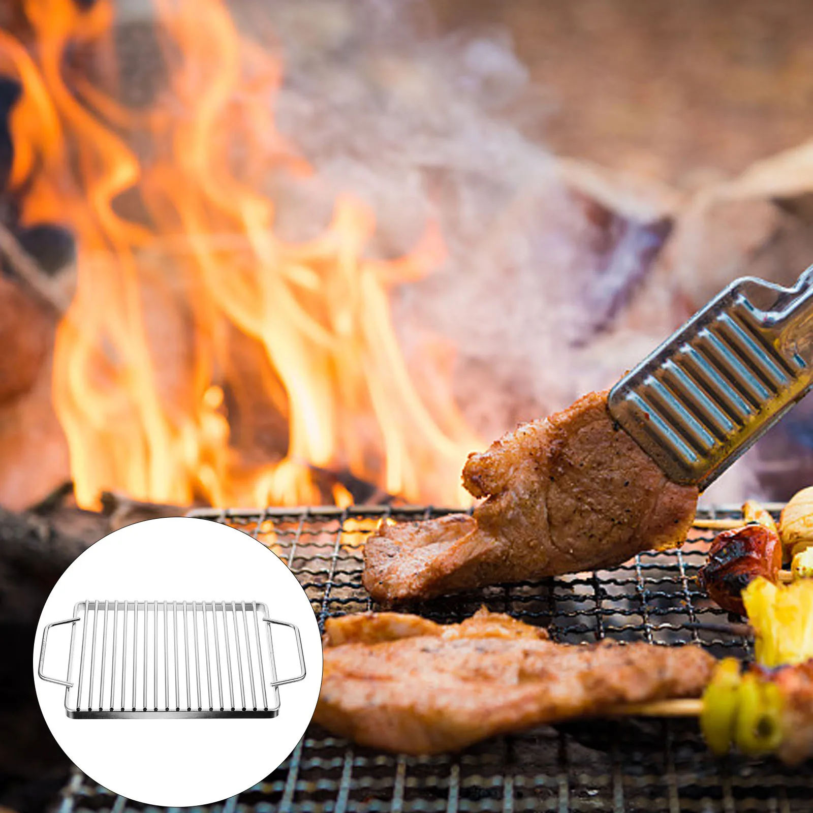 

Stainless Steel Bbq Grill Net Non-Stick Heat Resistant Cooking Grill Grate for Outdoor Barbecue Mesh Multi-Purpose Cooking Rack