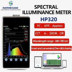 Misuratore di illuminamento spettrale Misuratore di temperatura colore lx CCT CRI test Spettrometro HP330