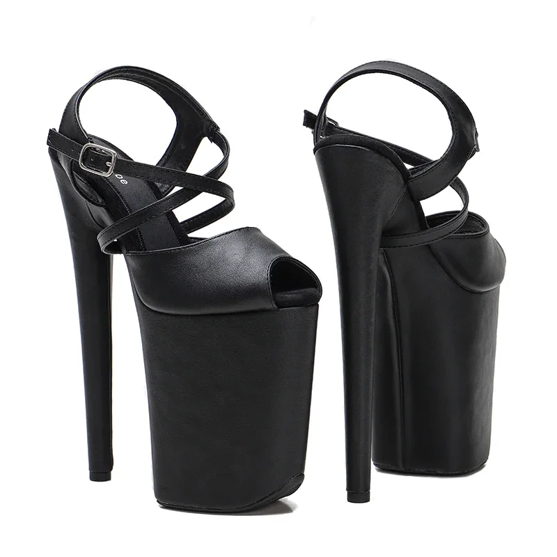 Leecabe 23CM/9inches matte PU upper Platform Sexy High Heels Sandals Pole Dance shoes