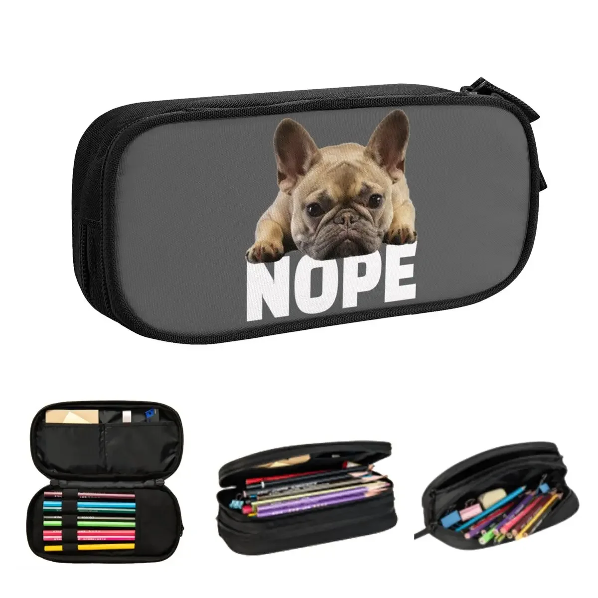 French Bulldog Pencil Cases Large Capacity Pen Bags Pen Box Pencil Pouch For Boys Girls Students Stationery School Office