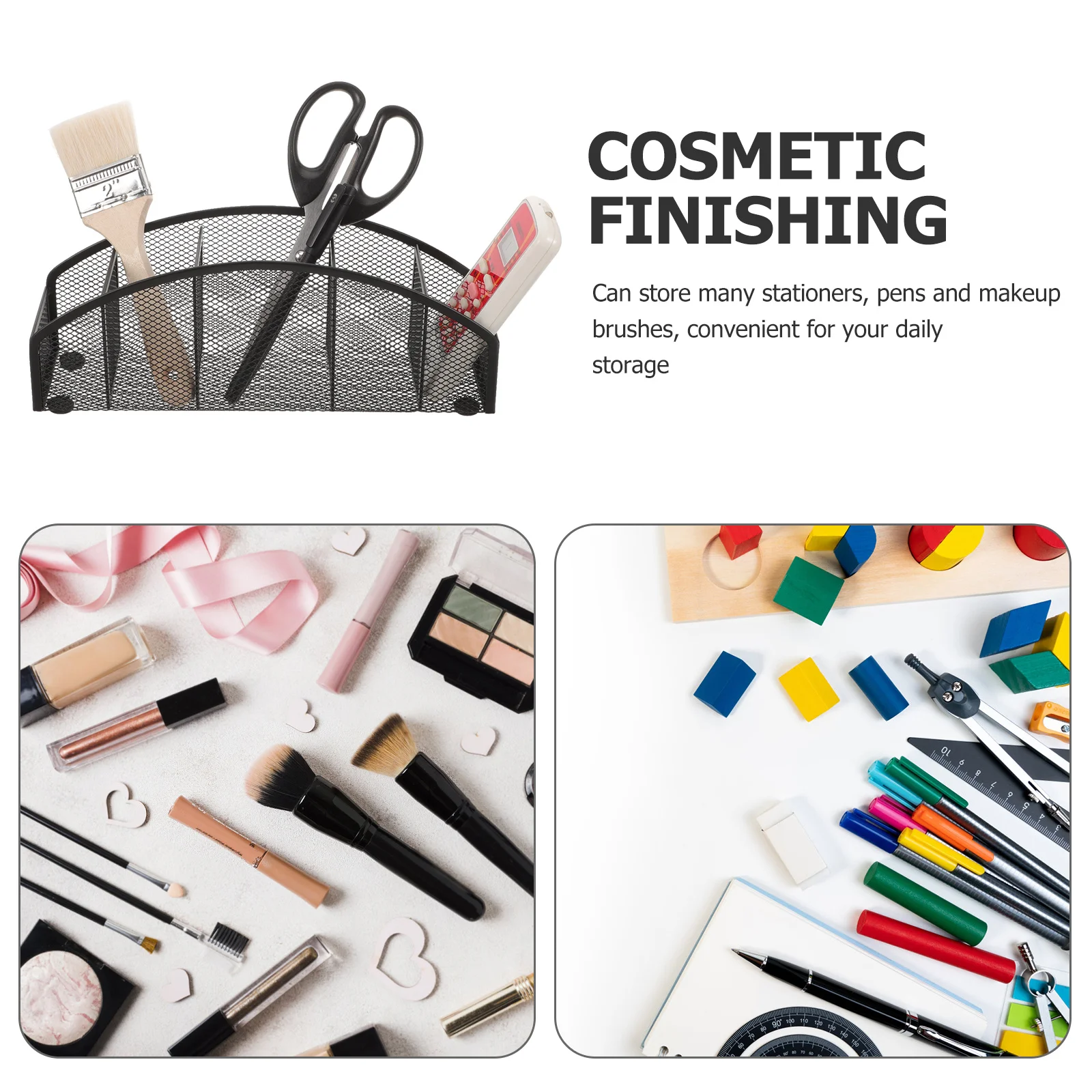 شبكة معدنية حامل قلم منظم مكتب كوب رصاص للقرطاسية فرشاة للمكياج تخزين سطح المكتب مكتب التموين #1