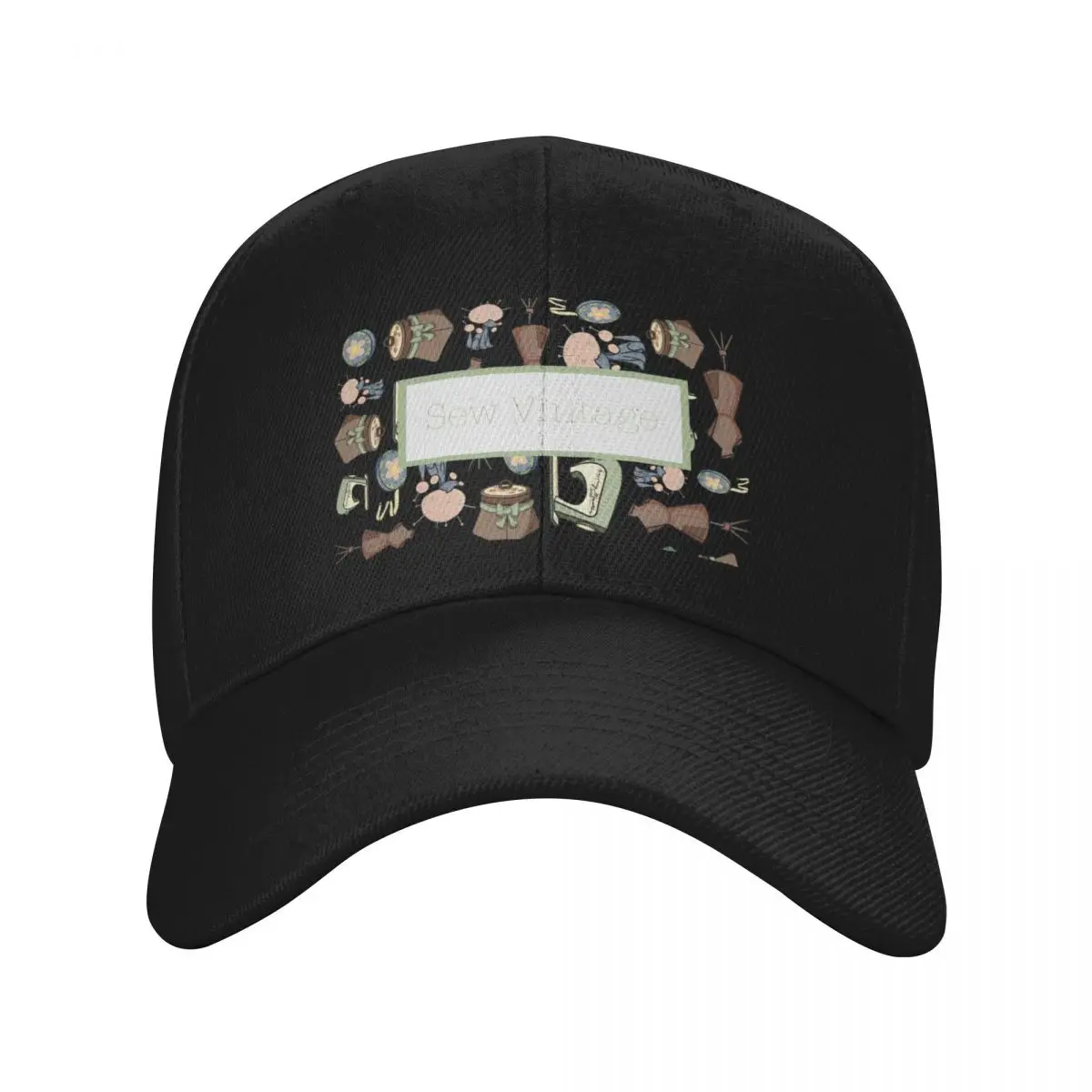 

sew vintage 50s notions (with green background) Baseball Cap Luxury Brand funny hat designer cap western Hat Golf Men Women's