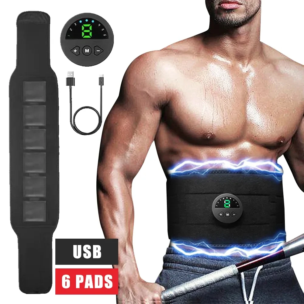 EMS Electric Abdominal Body Slimming Belt Smart Abdomen Muscle Stimulator Slimming Massager Fitness Lose Weight Fat Burn Unisex