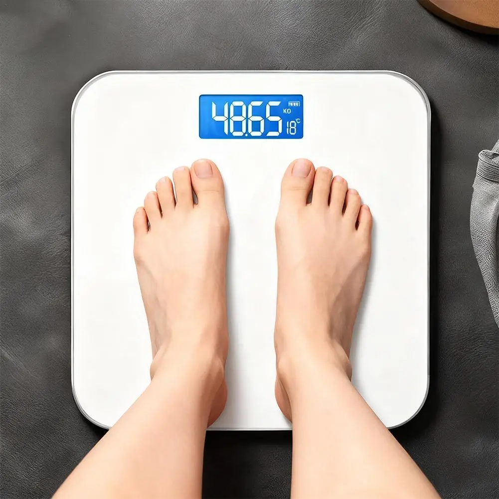 

Электронные весы Цифровые весы для ванной комнаты Высокоточные измерения веса с ЖК-экраном и дисплеем температуры