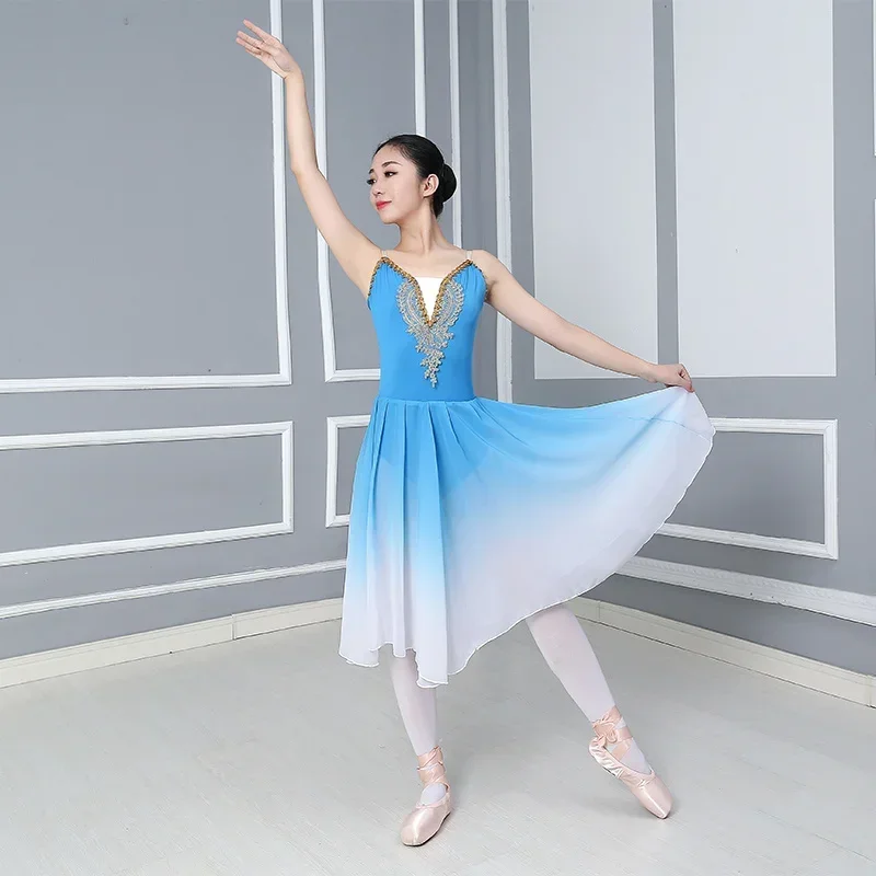 Adult Ballet Dress Party Practice Clothes Modern Dance Costumes Ballerina Chiffon Ballet Dress Girl