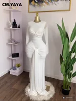 CM.YAYA Women Mesh See Though Long Sleeve Maxi Bowknot Long Dress 2026 Birthday Vacation Sexy Club Party Evening Street Dresses - Image 2