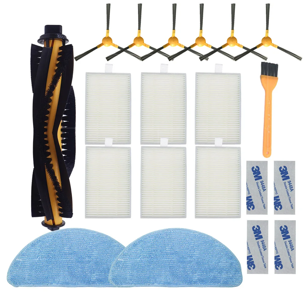 แปรงด้านข้างHEPA Filter Mopผ้าสำหรับProscenic 800T 820SสำหรับLIECTROUX C30Bเครื่องดูดฝุ่นทำความสะอาดอุปกรณ์กรองชุด