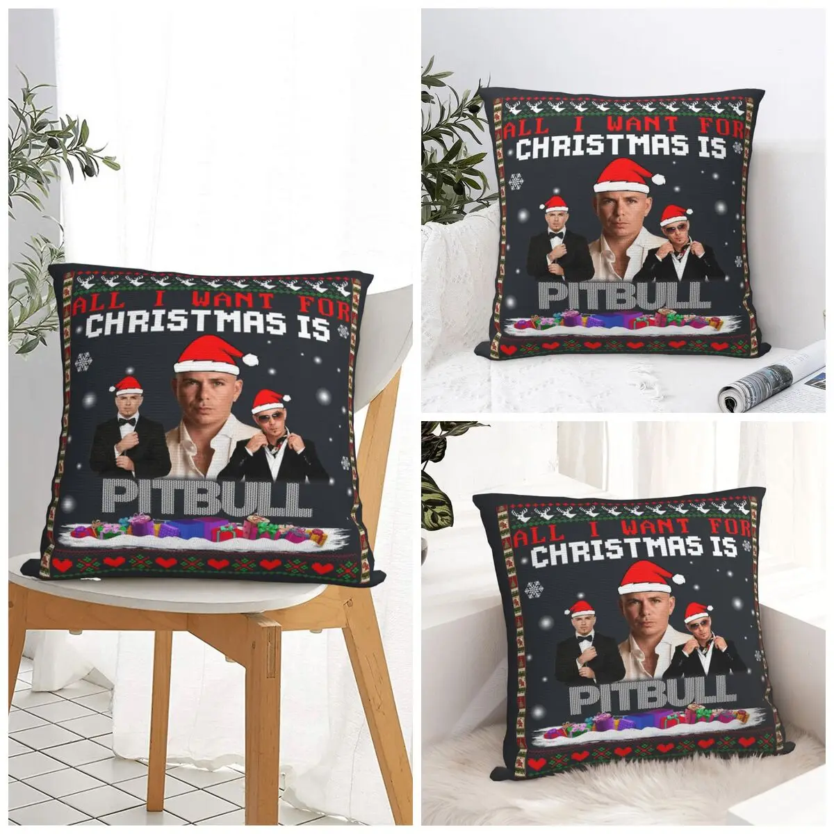 Mr Worldwide Pitbull Pillow Case Christmas Fashion Pillow Cover Soft Graphic Cushion Cover Pillowcases For Sofa Car Home Decor