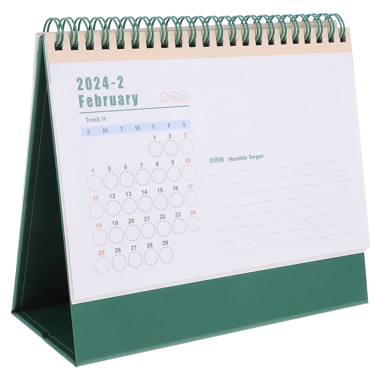 

Big Grid Desk Calendar Foldable Base Simple Design Monthly Weekly Date Daily Use Office Desktop Standing Decorative Calendar
