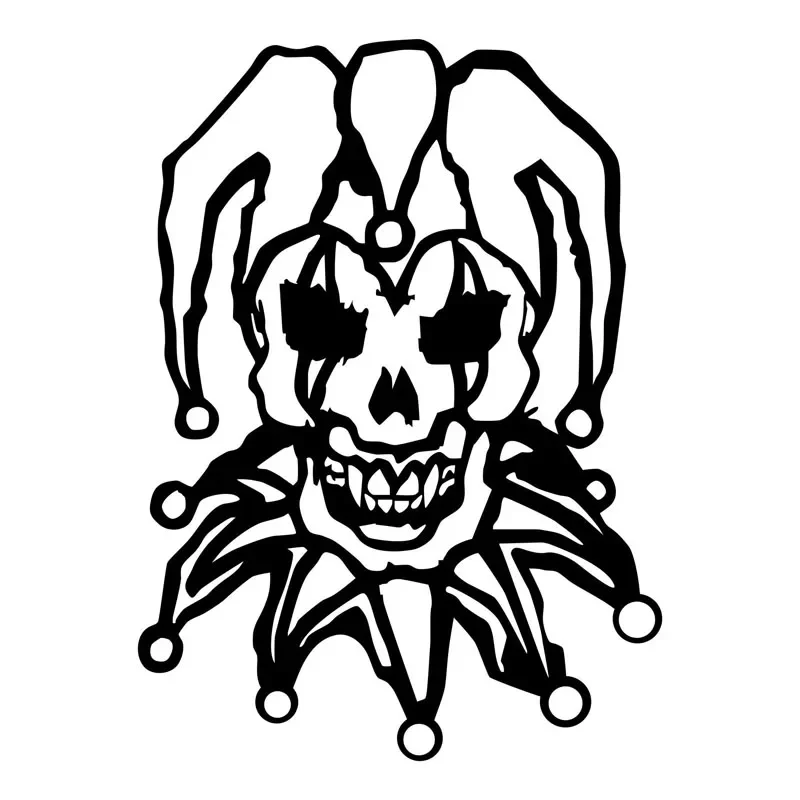 

Car Sticker Fashion Personality Funny Clown Skull PVC Car Decoration Sticker Waterproof Cover Scratch Black/white, 15cm*11cm