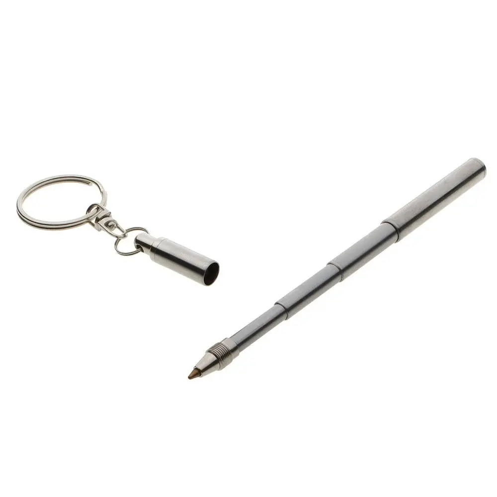 Hochwertiger Edelstahl-Teleskopstift mit Schlüsselanhänger, winziger Mini-Schlüsselanhänger-Stift, tragbarer kleiner Schlüsselring-Stift, Geschenk – Detail 5