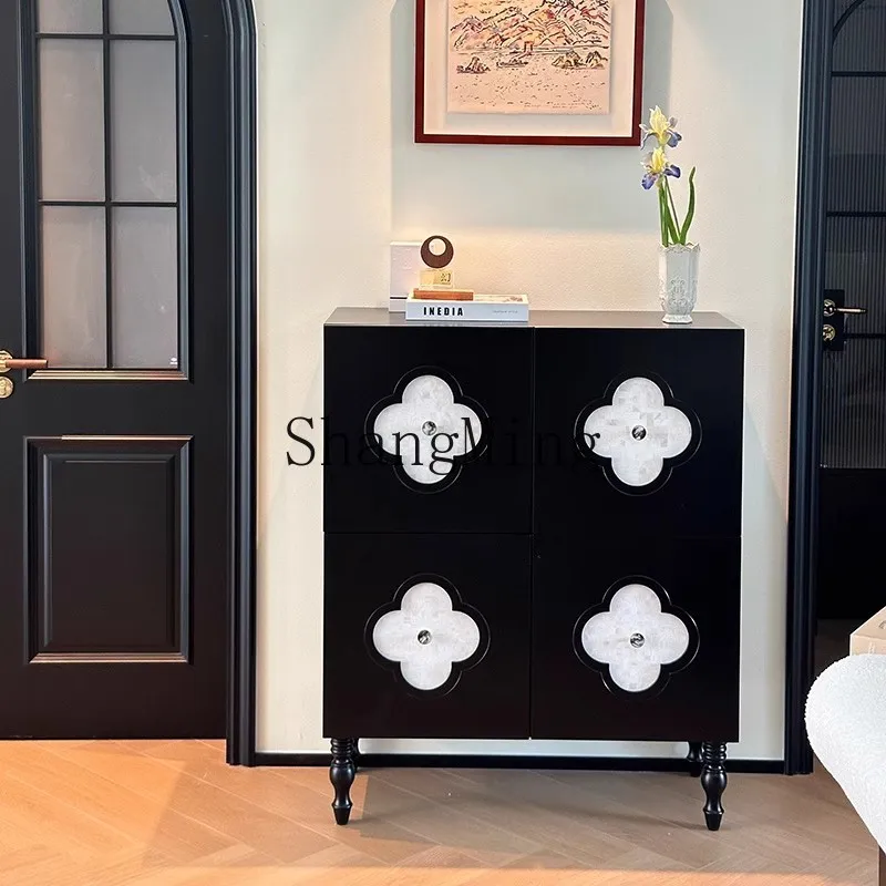 LXY أربعة قصر خزانة الرجعية خشب متين خزانة مطعم خزانة مدخل تخزين متعددة الوظائف #2