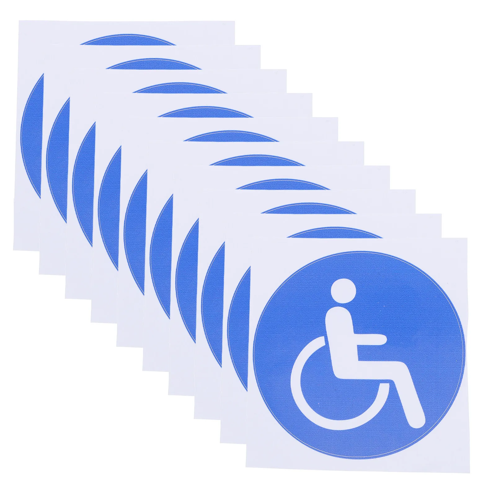10Pcs Handicap Stickers Decals Self-Adhesive Wheelchair Symbol for Car Glass Doors Parking Sign Disabled Identification