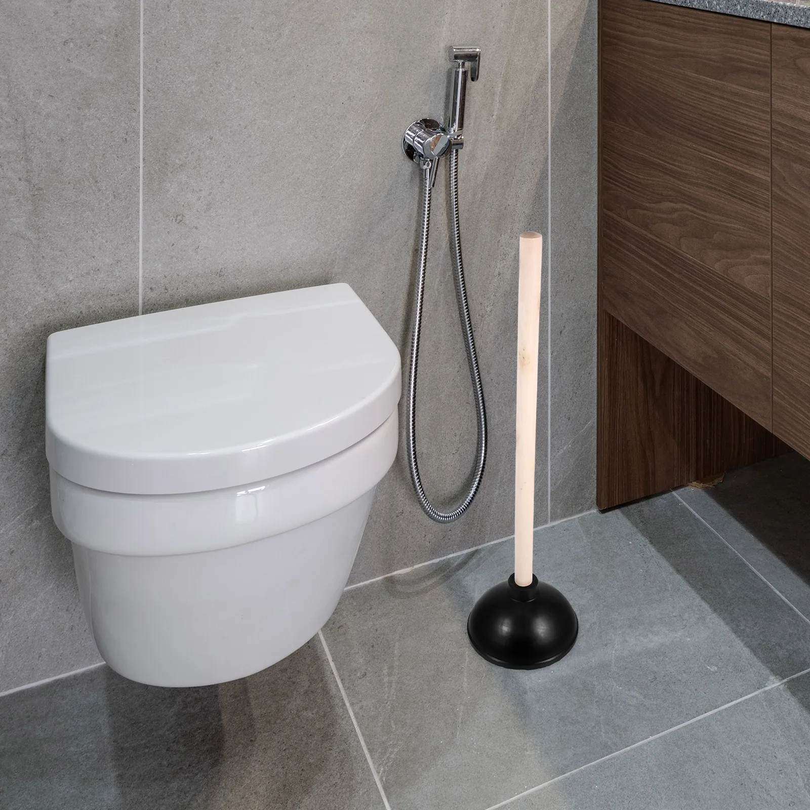 

Heavy Duty Toilet Plunger Rubber Durable Handle Bathroom Drain Clog Remover Sink Unblocking Tool Drain Plunger